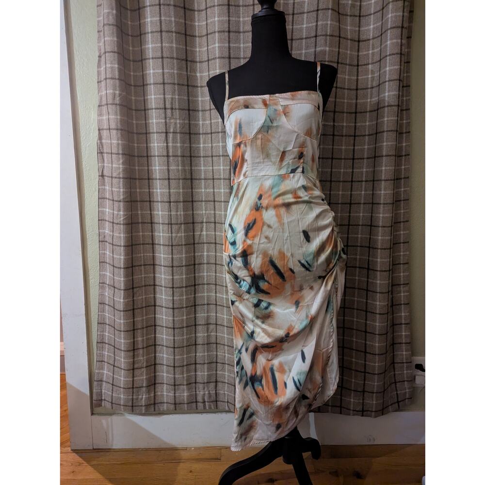 Abstract Homecoming Prom silk like Draped Dress Shein Size Small